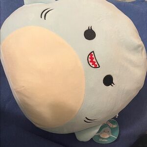 Squishmallows Blue and White Shark Plush
